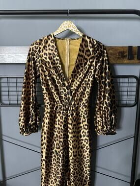Love & Lemonade Animal Print Spandex Jumpsuit | XS